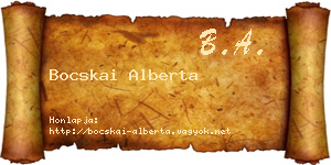 Bocskai Alberta névjegykártya